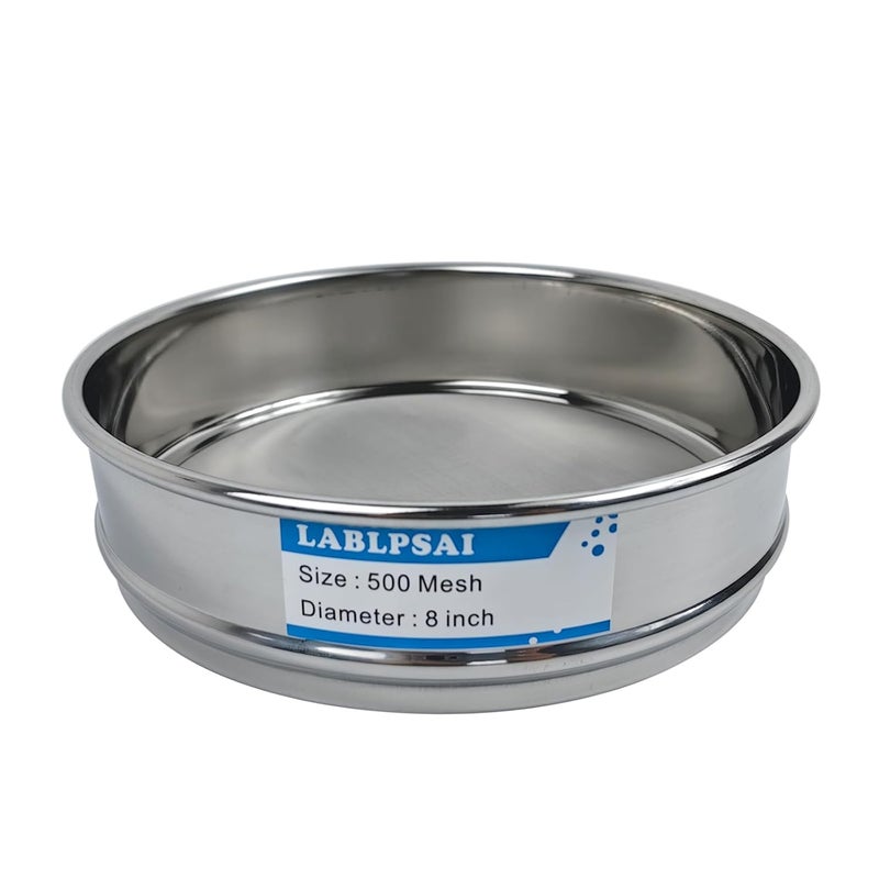 LABLPSAI 500 Mesh Lab Sieves 8" Diameter 304 Stainless Steel Wire Cloth Test Sieve for Industrial Laboratory Home - Image 1